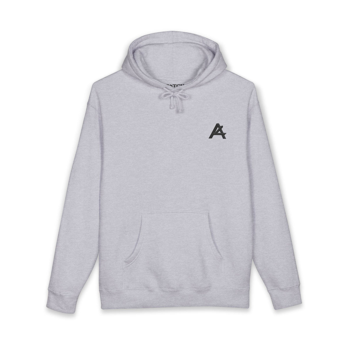 Minimalist 'A' Logo Hoodie — White Chest Emblem Pullover