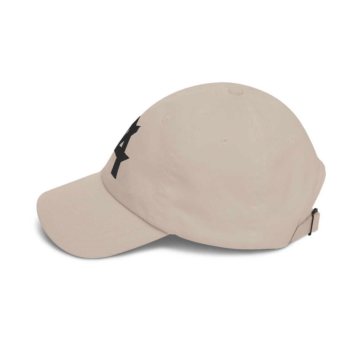 Dad Cap — Minimal Black 'A' Logo Embroidered Baseball Hat