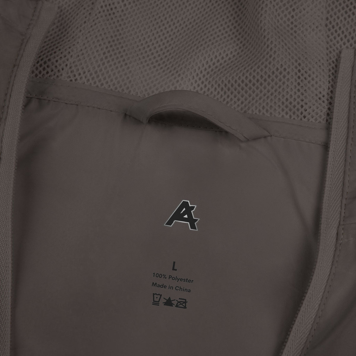 Windbreaker Jacket — White Camo Minimal Logo Windbreaker with 'ATCH' Accent