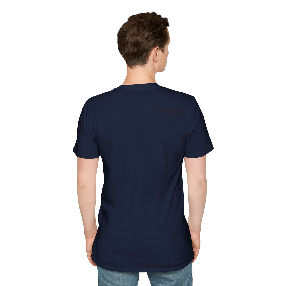 Minimalist 'PATCH' Logo T-Shirt — Chest Monogram & Back Text Tee