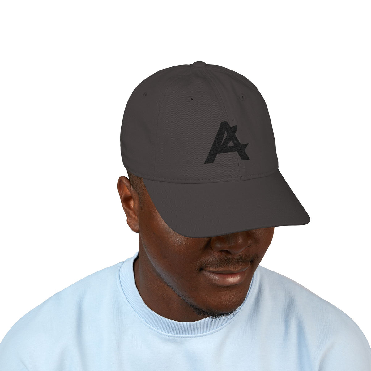 Embroidered Organic Baseball Cap — Minimal 'A' Front & PATCH Back