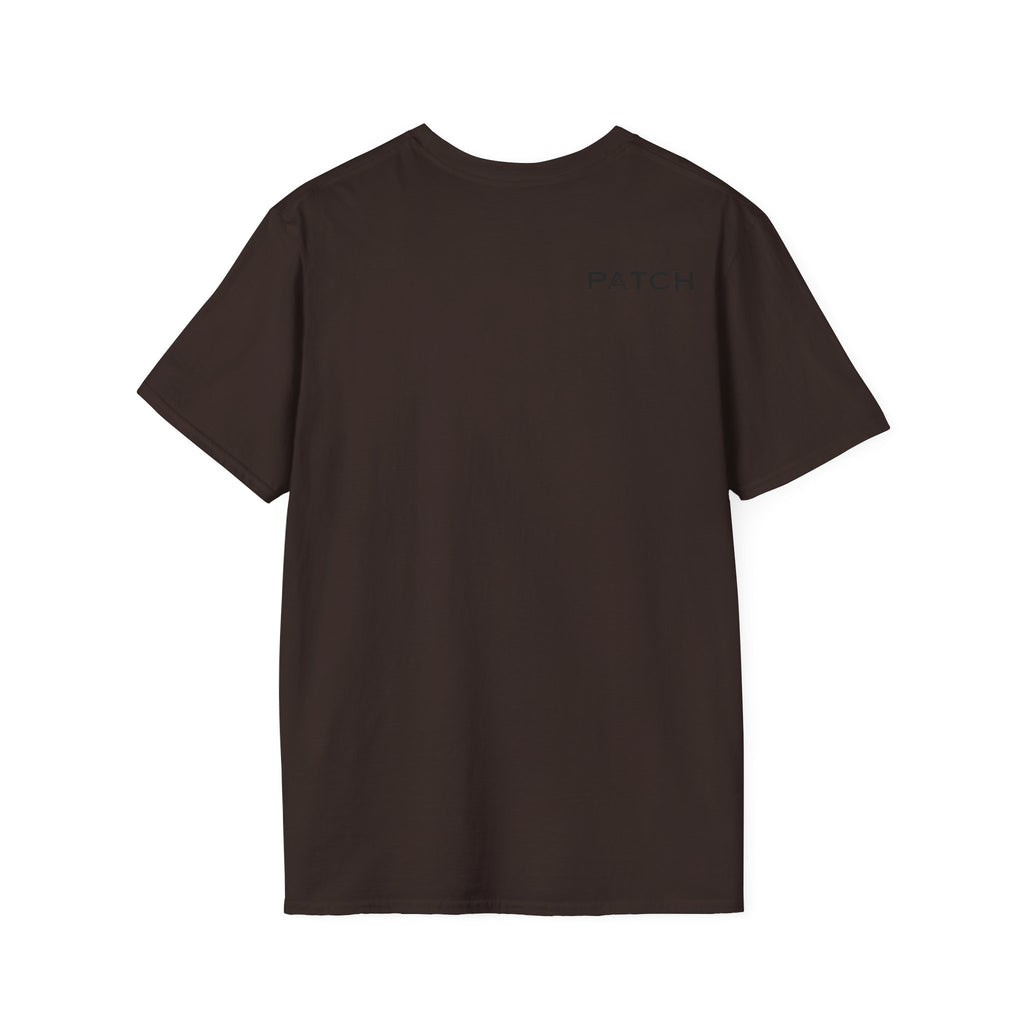 Minimalist 'PATCH' Logo T-Shirt — Chest Monogram & Back Text Tee