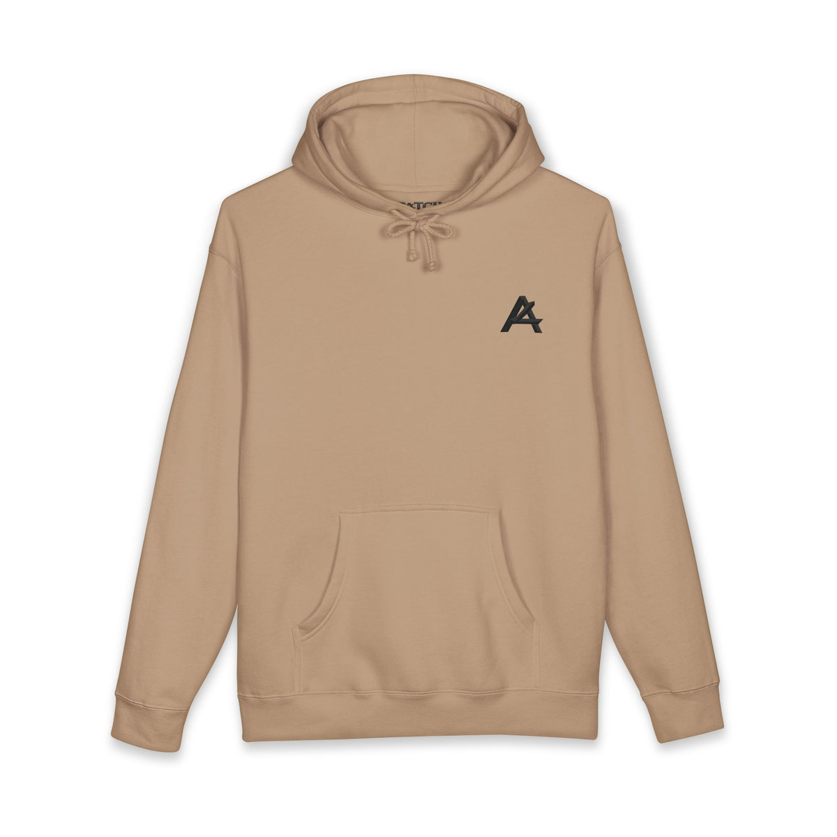 Minimalist 'A' Logo Hoodie — White Chest Emblem Pullover