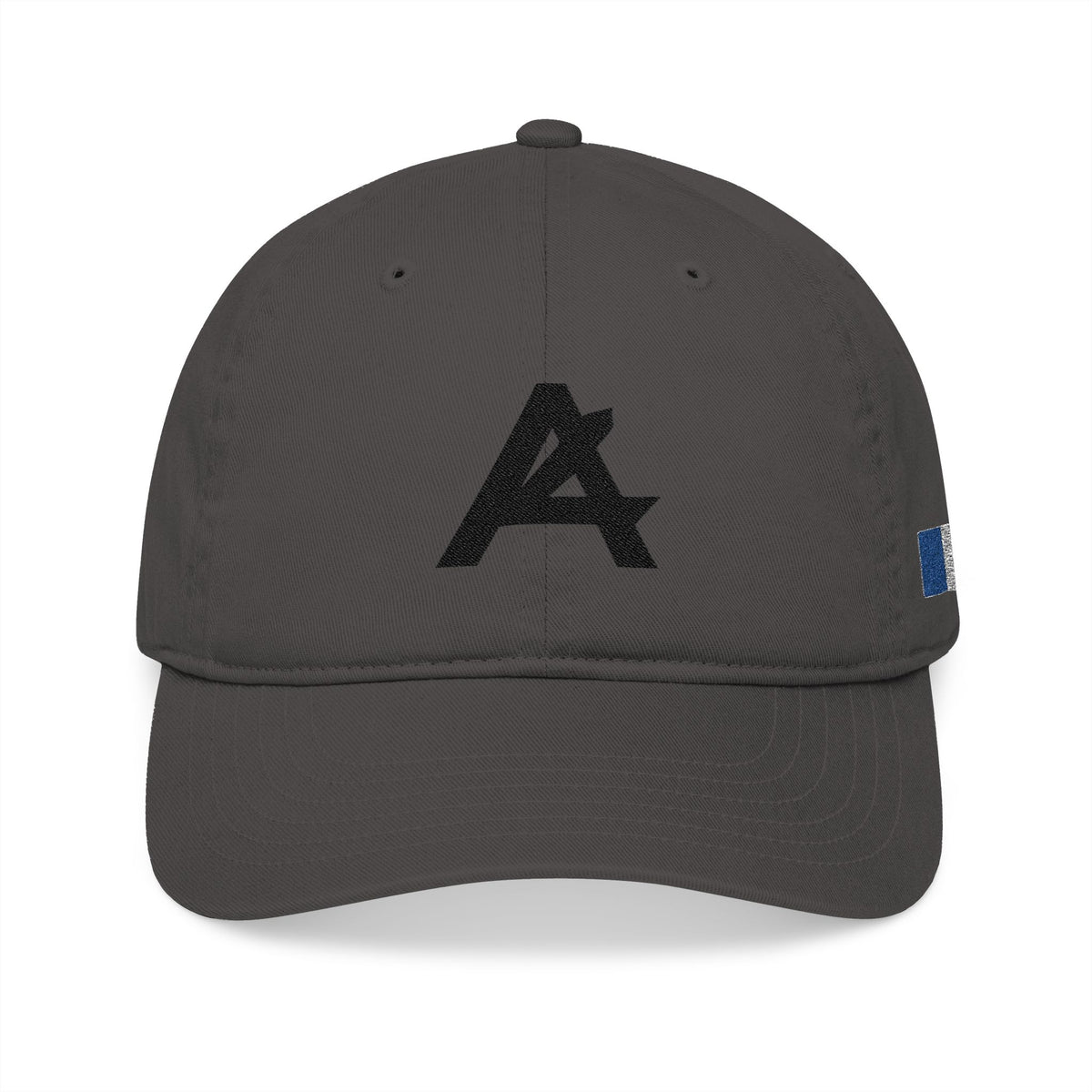 Embroidered Organic Baseball Cap — Minimal 'A' Front & PATCH Back
