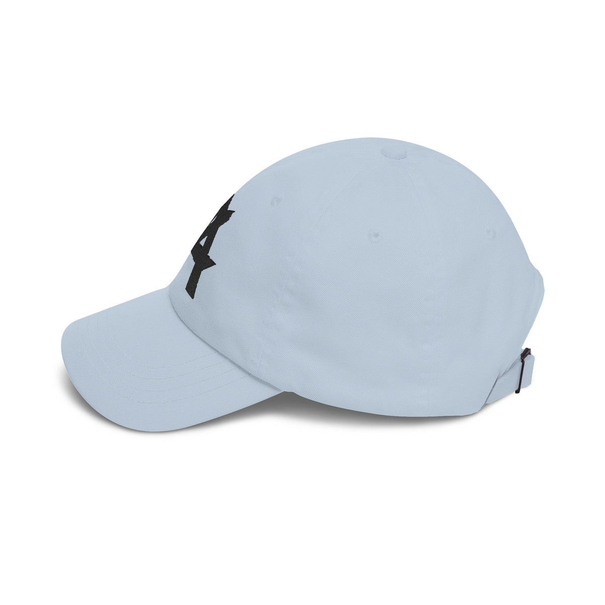 Dad Cap — Minimal Black 'A' Logo Embroidered Baseball Hat