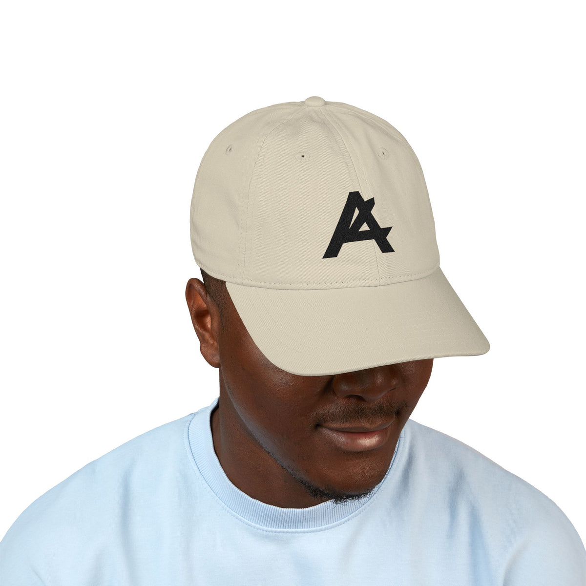 Embroidered Organic Baseball Cap — Minimal 'A' Front & PATCH Back