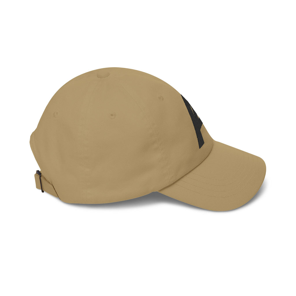 Dad Cap — Minimal Black 'A' Logo Embroidered Baseball Hat