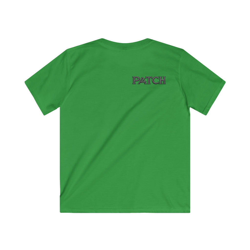 Kids Tee — Bold 'A' Chest Logo & 'PATCH' Back Graphic, Casual Youth Shirt