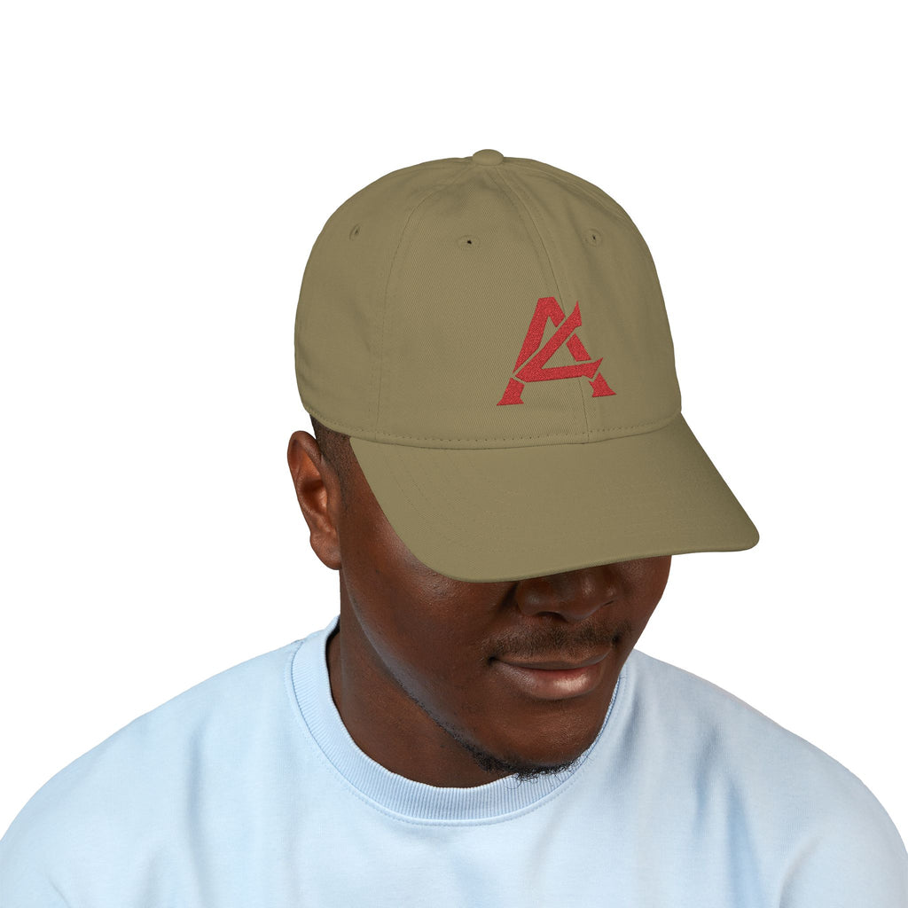 Embroidered Red Mosaic 'A' Organic Baseball Cap