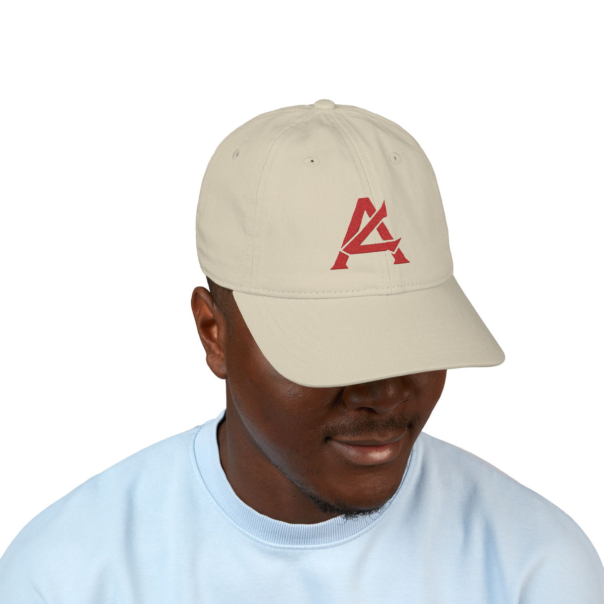 Embroidered Red Mosaic 'A' Organic Baseball Cap