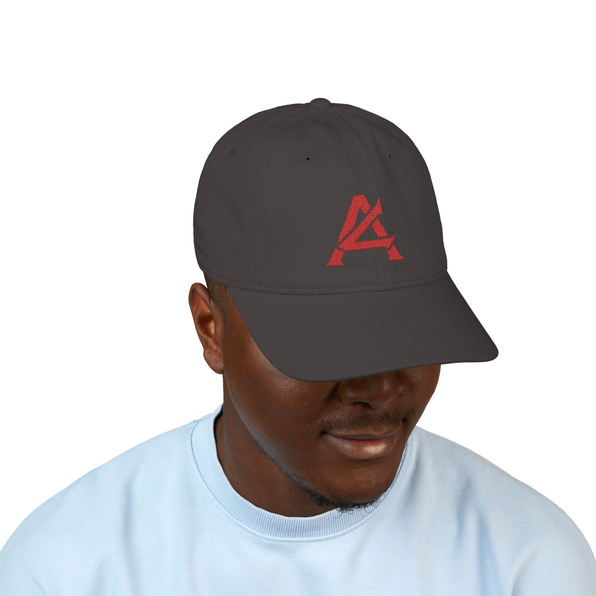Embroidered Red Mosaic 'A' Organic Baseball Cap