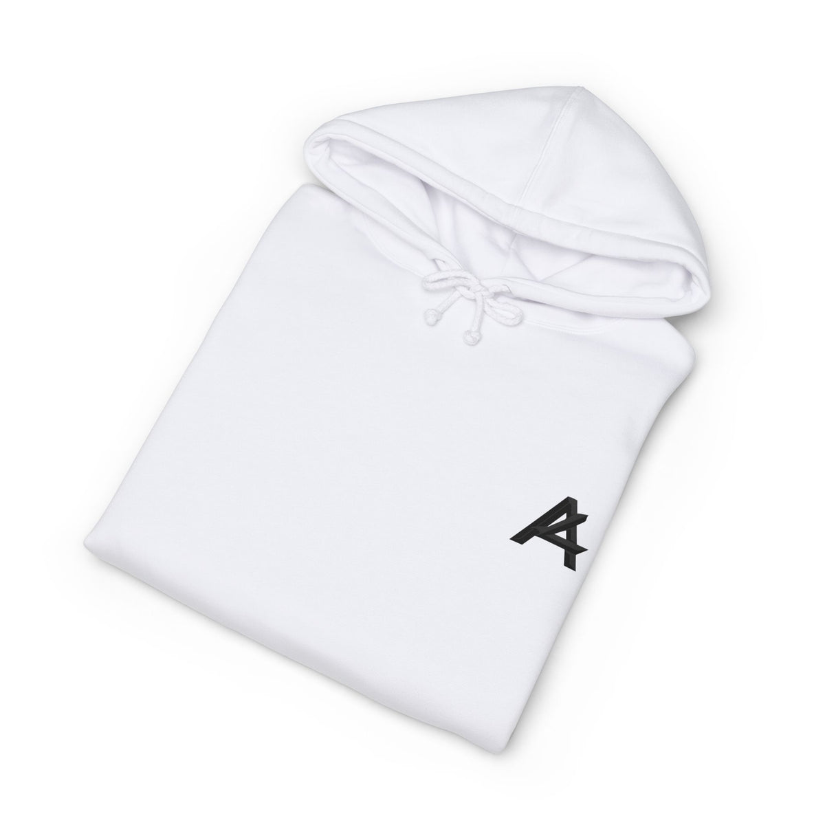 Minimalist 'A' Logo Hoodie — White Chest Emblem Pullover