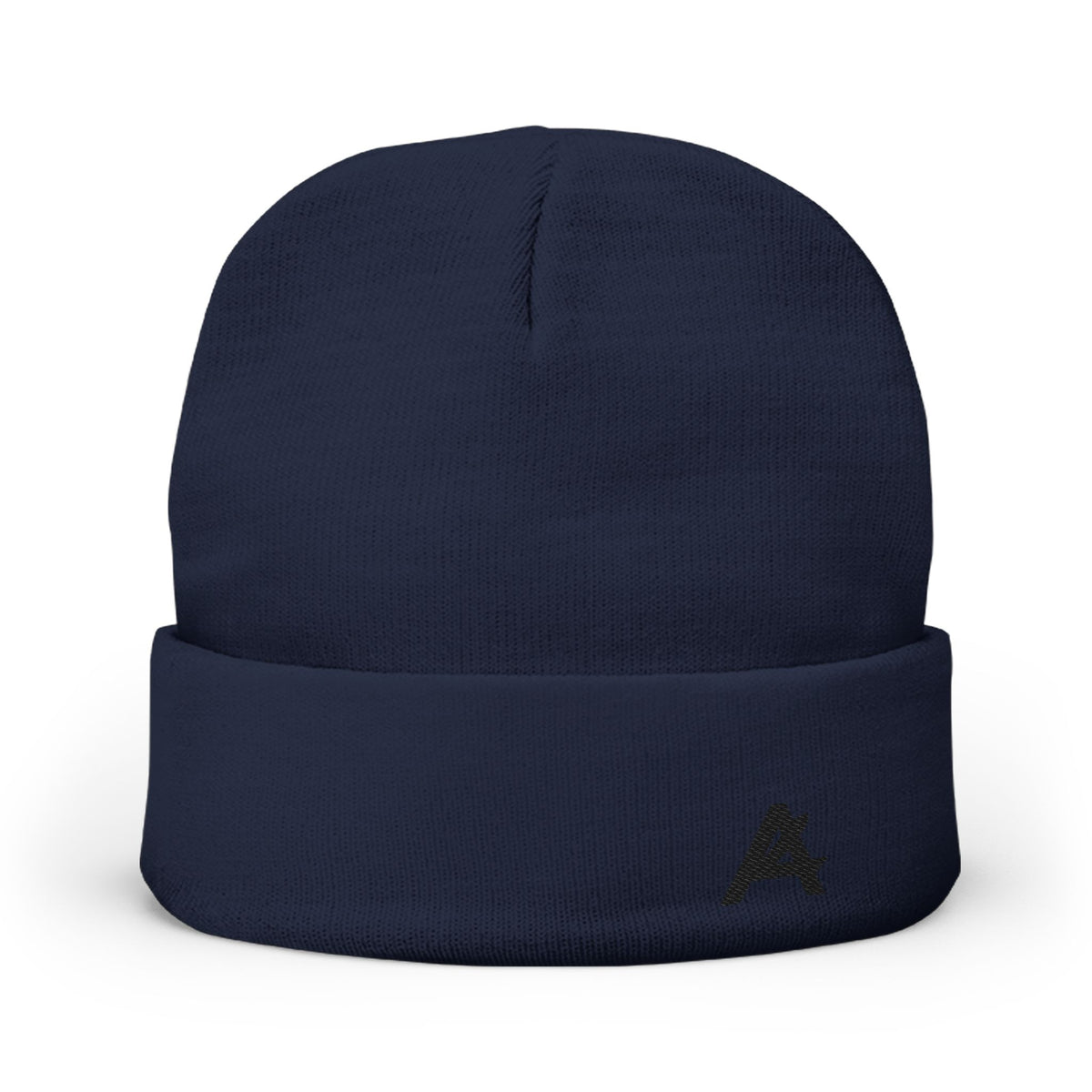 Embroidered 'A' Knit Beanie - Minimal Logo Winter Hat