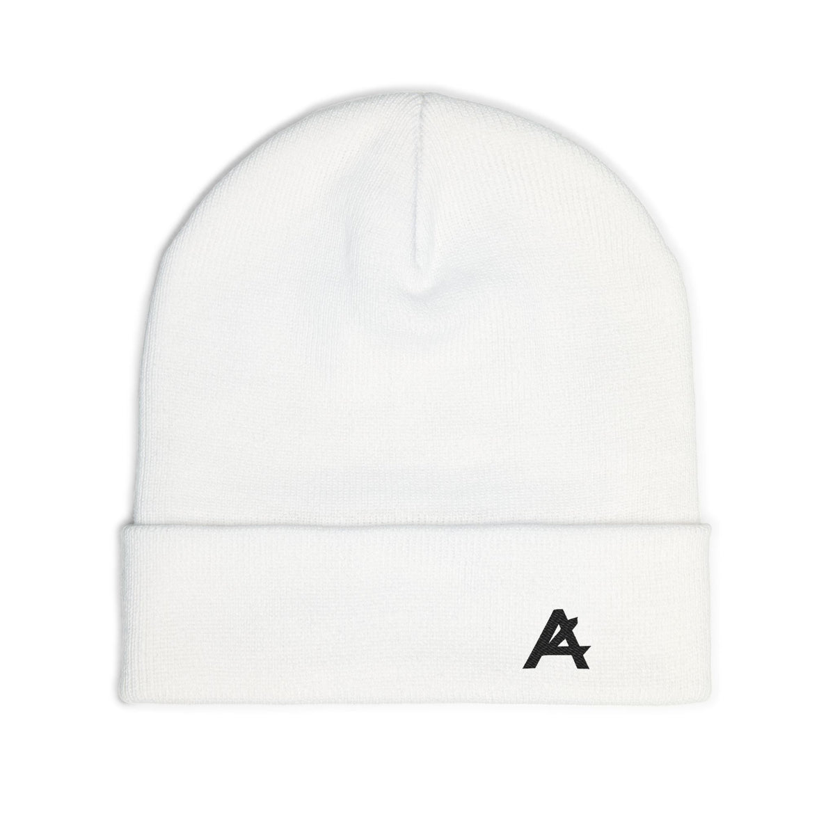 Embroidered 'A' Knit Beanie - Minimal Logo Winter Hat
