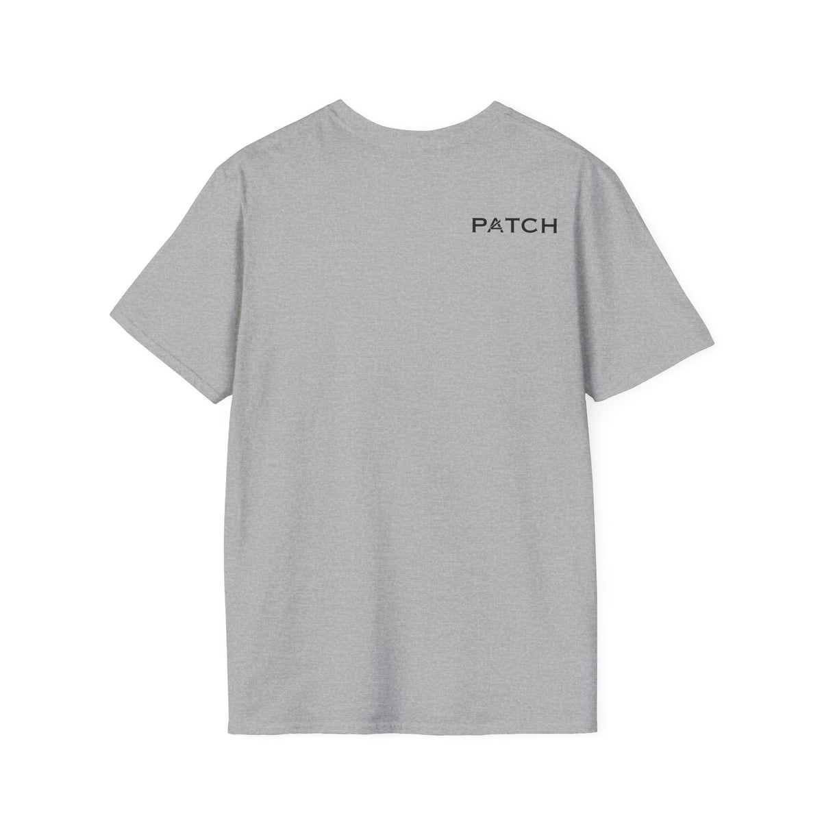Minimalist 'PATCH' Logo T-Shirt — Chest Monogram & Back Text Tee