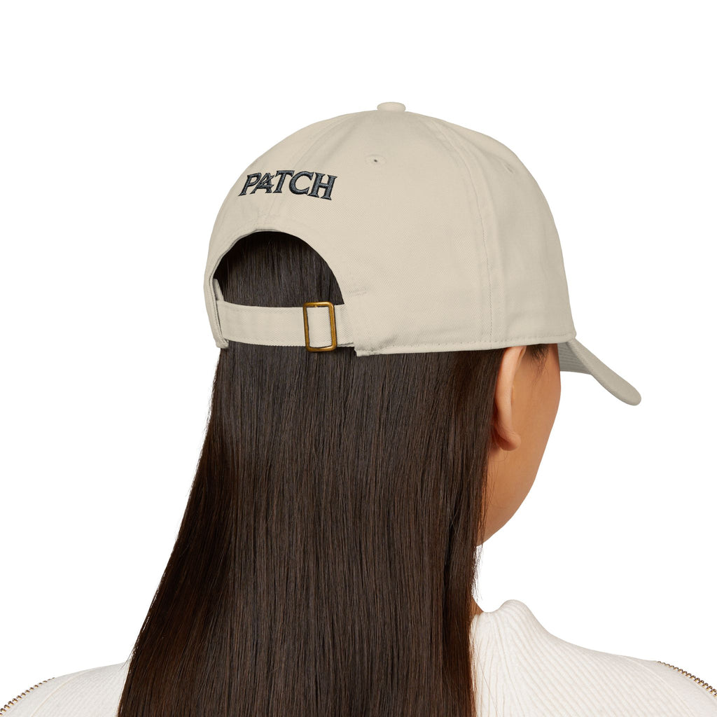 Embroidered Organic Baseball Cap — Minimal 'A' Front & PATCH Back