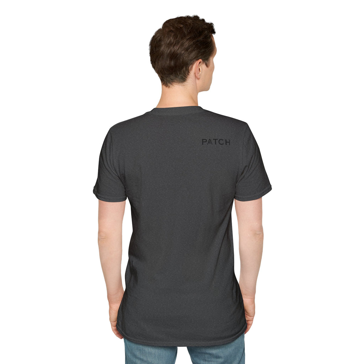 Minimalist 'PATCH' Logo T-Shirt — Chest Monogram & Back Text Tee