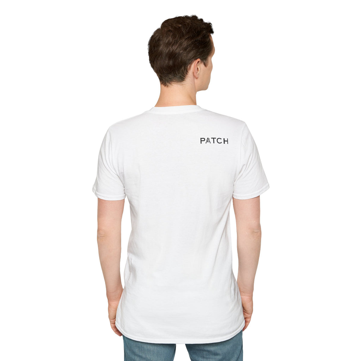 Minimalist 'PATCH' Logo T-Shirt — Chest Monogram & Back Text Tee