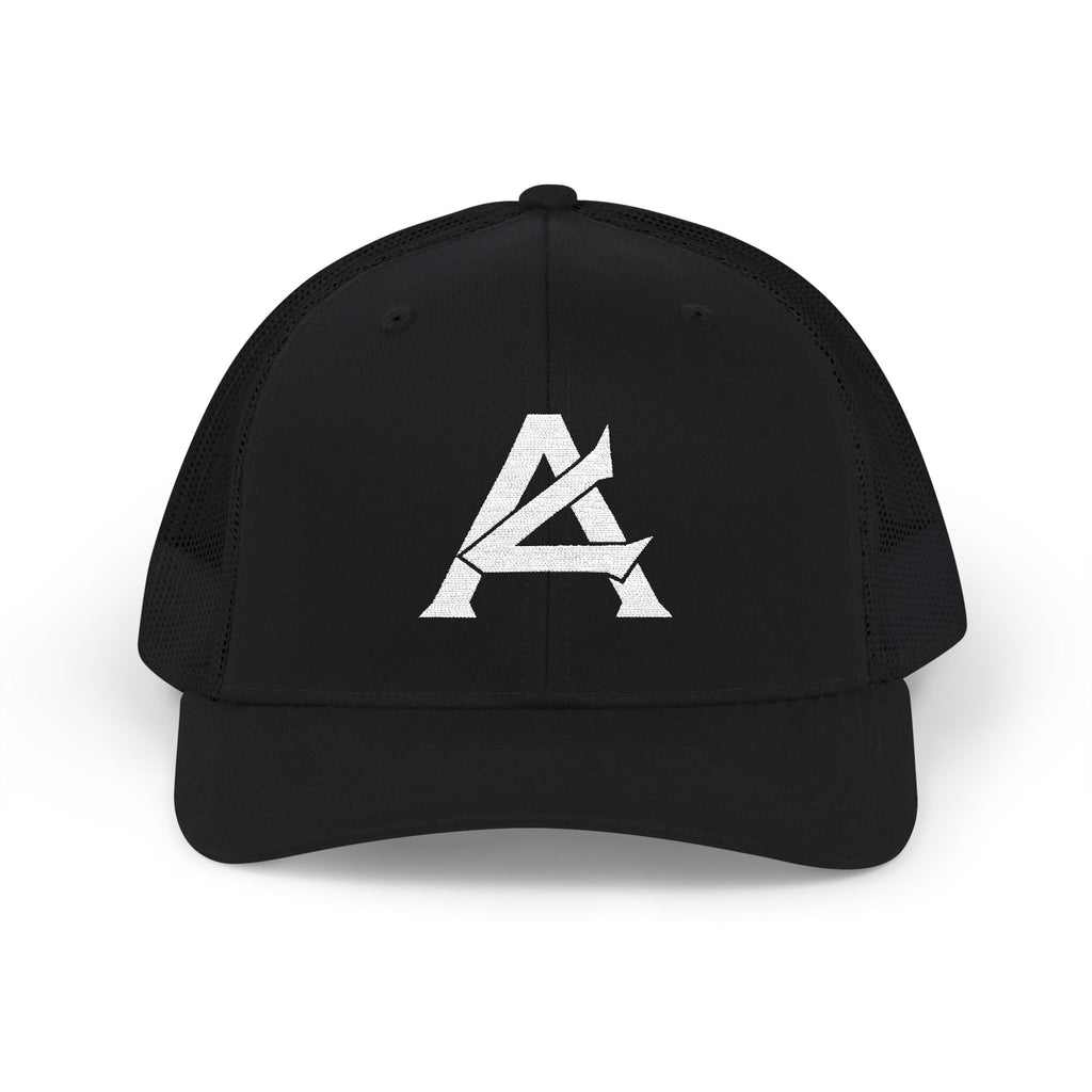 Distressed A Logo Trucker Cap — Vintage Mesh Snapback Hat