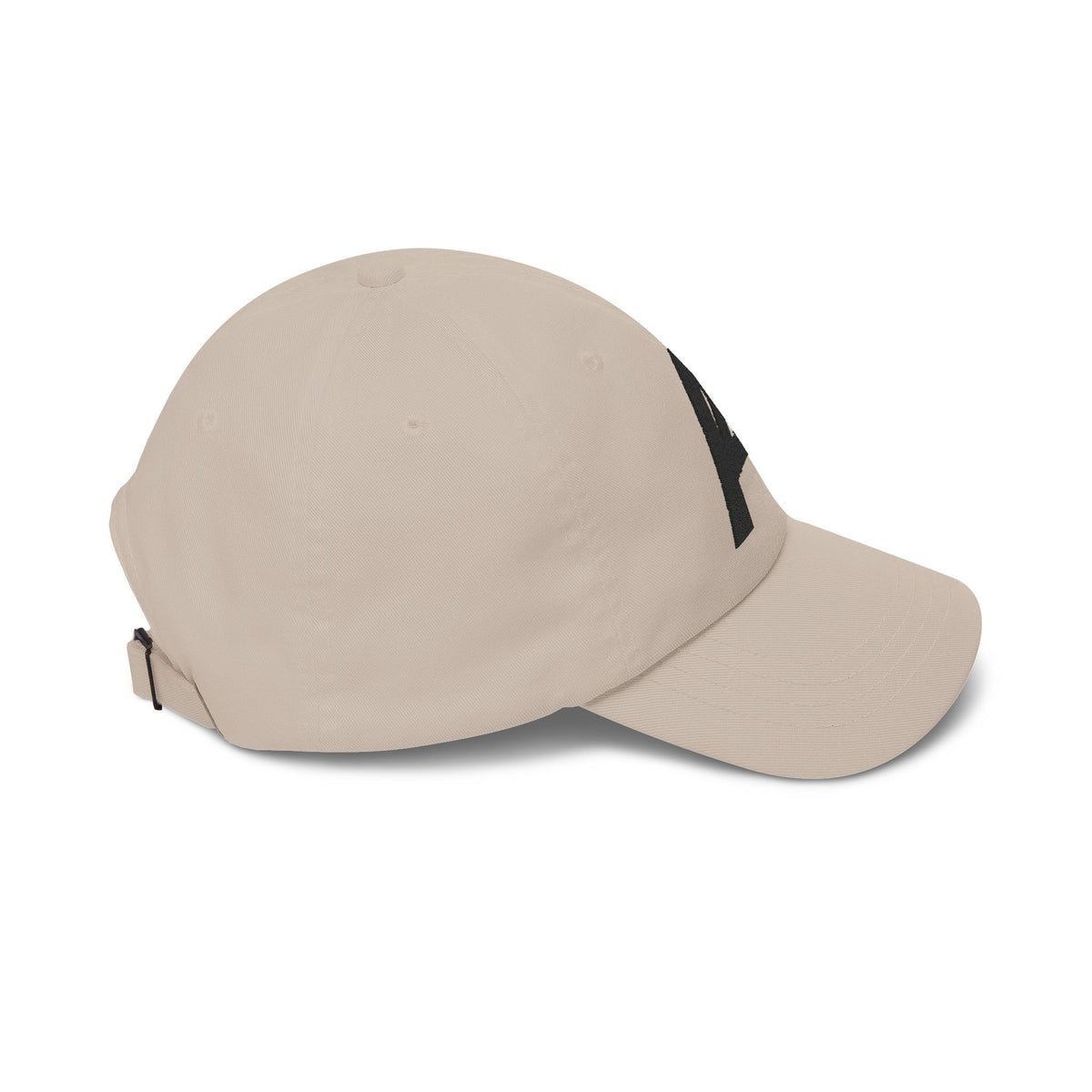 Dad Cap — Minimal Black 'A' Logo Embroidered Baseball Hat