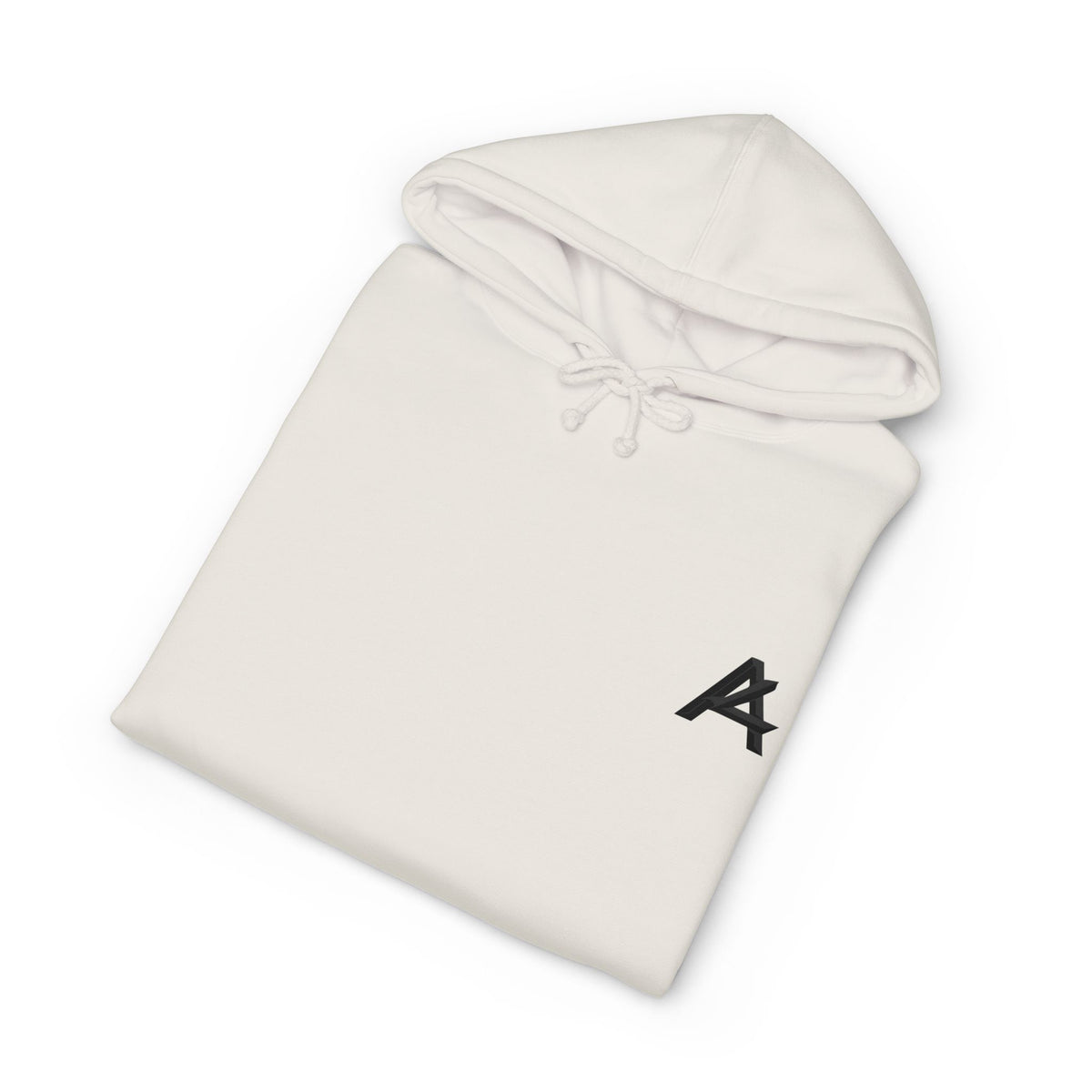 Minimalist 'A' Logo Hoodie — White Chest Emblem Pullover