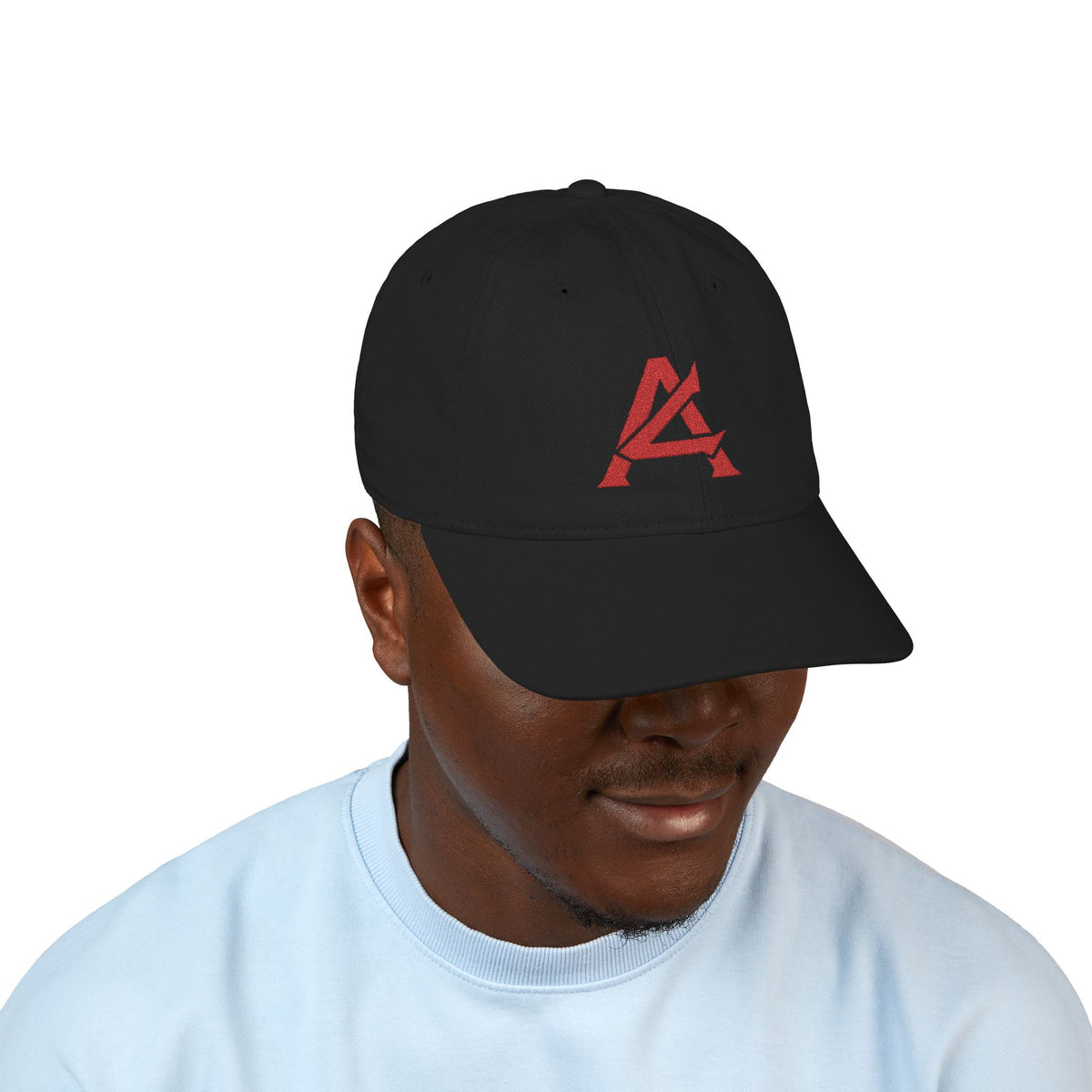 Embroidered Red Mosaic 'A' Organic Baseball Cap