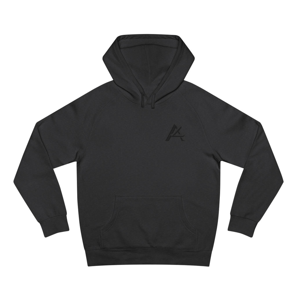 Patch Logo Hoodie — Minimalist White Pullover with Chest Emblem & Back 'PATCH' Text