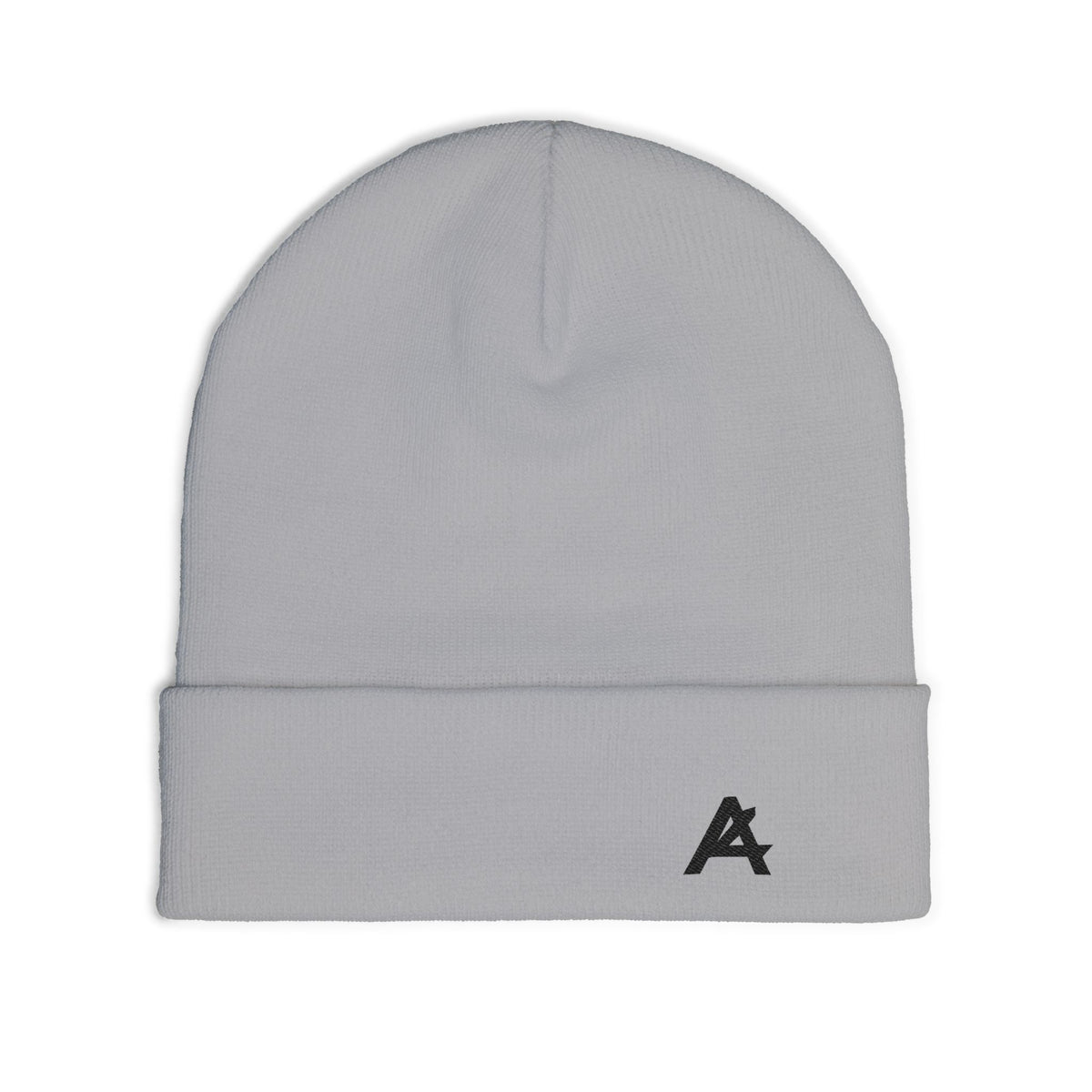 Embroidered 'A' Knit Beanie - Minimal Logo Winter Hat