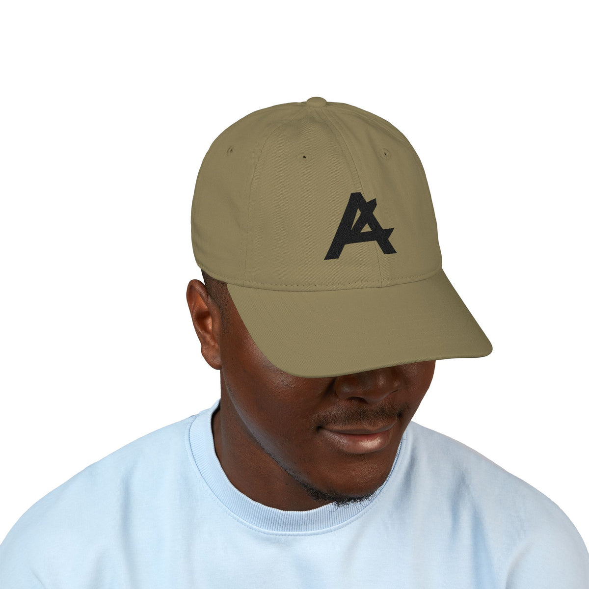 Embroidered Organic Baseball Cap — Minimal 'A' Front & PATCH Back