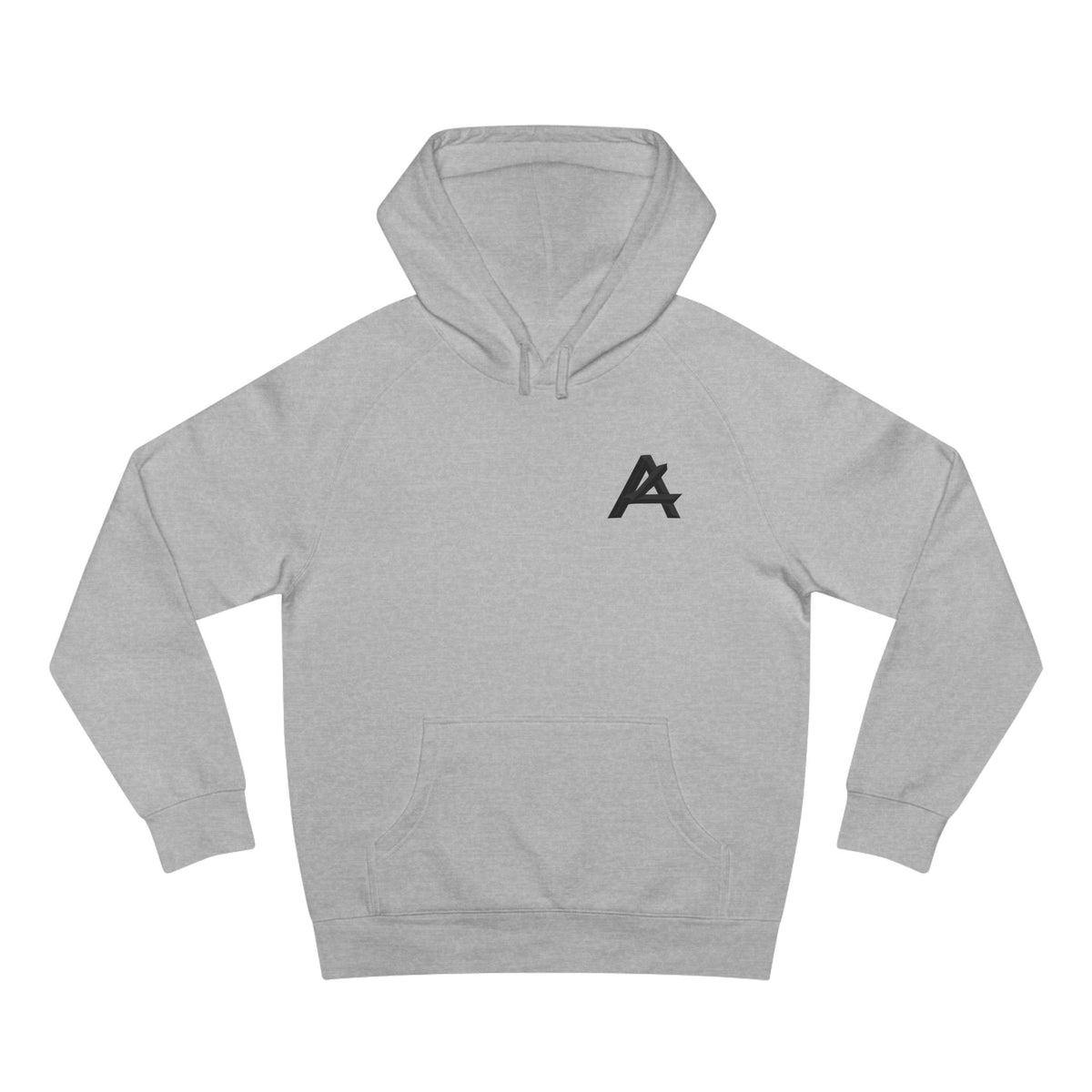 Patch Logo Hoodie — Minimalist White Pullover with Chest Emblem & Back 'PATCH' Text