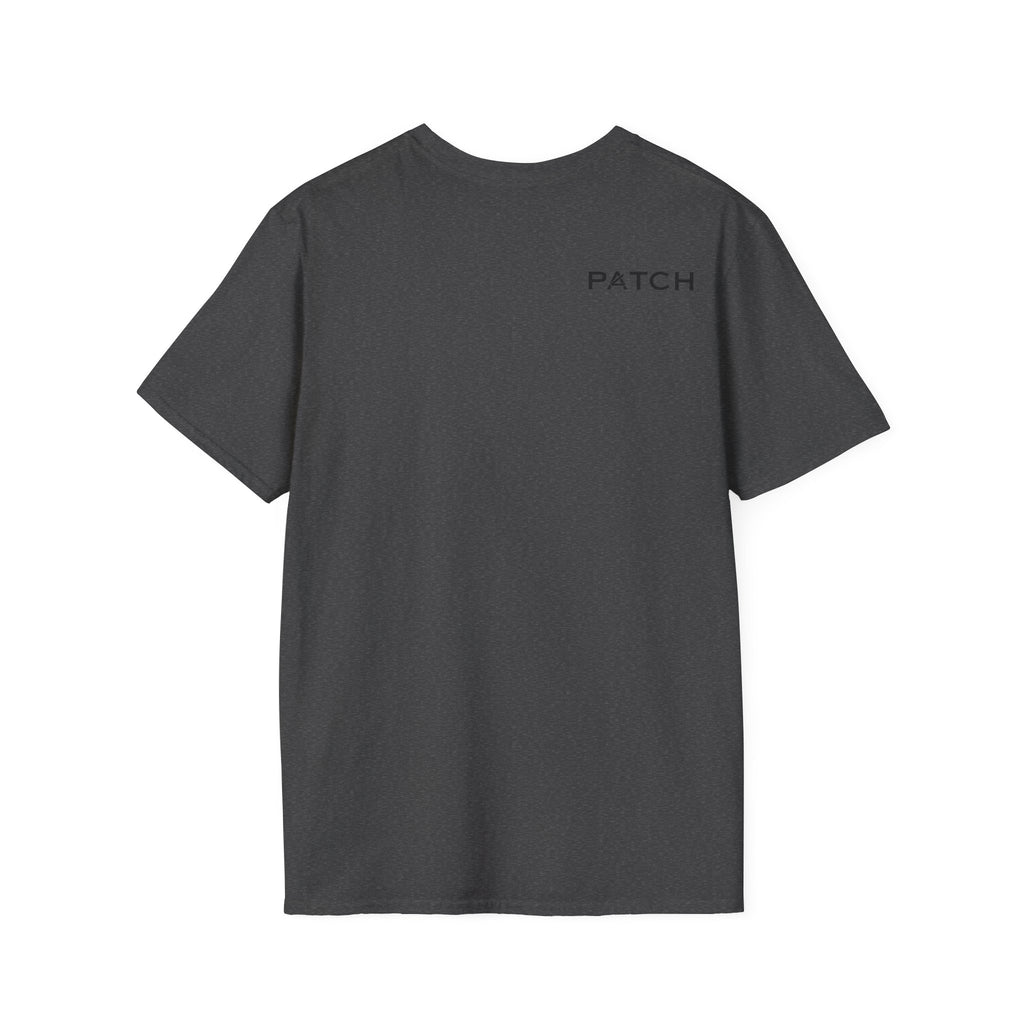 Minimalist 'PATCH' Logo T-Shirt — Chest Monogram & Back Text Tee