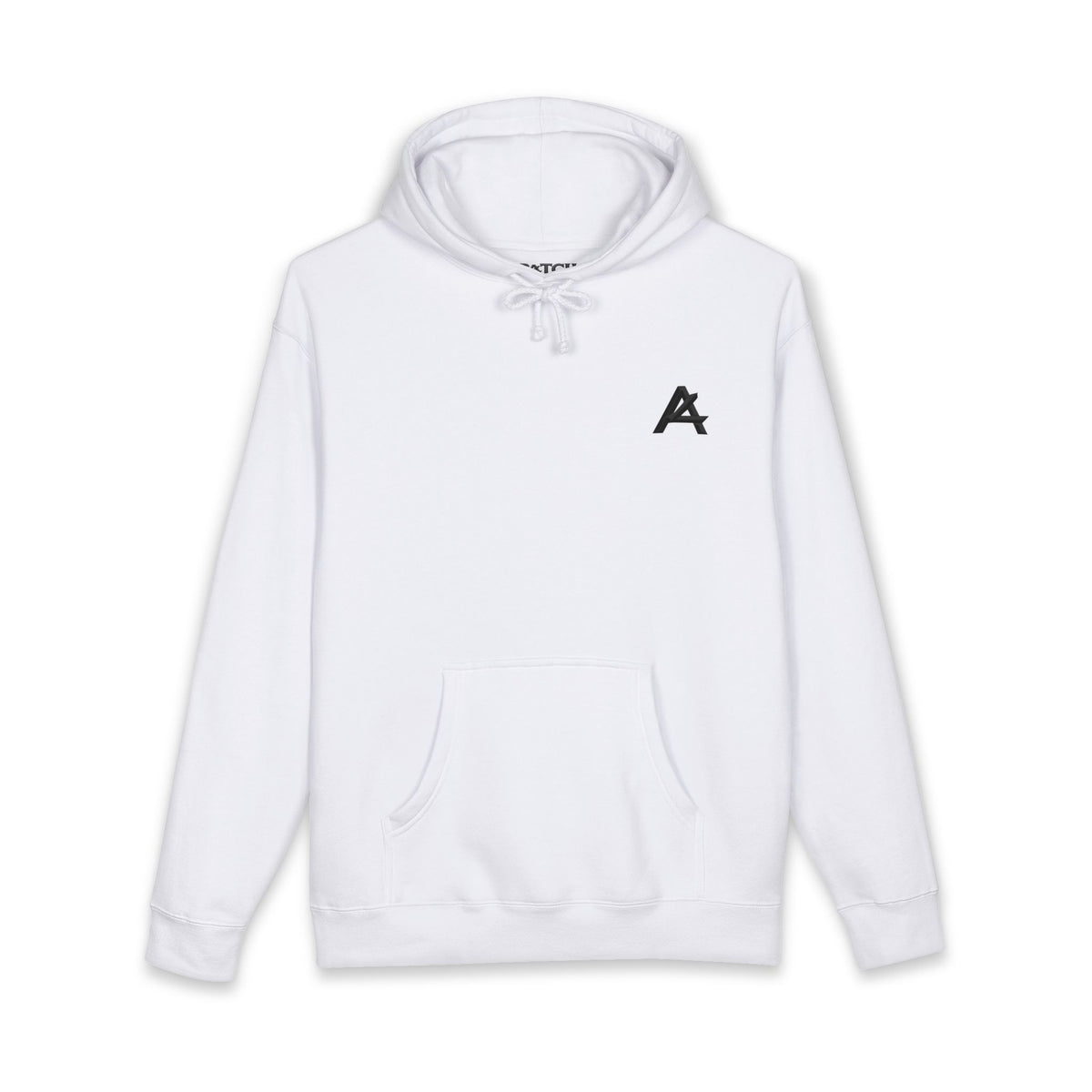 Minimalist 'A' Logo Hoodie — White Chest Emblem Pullover
