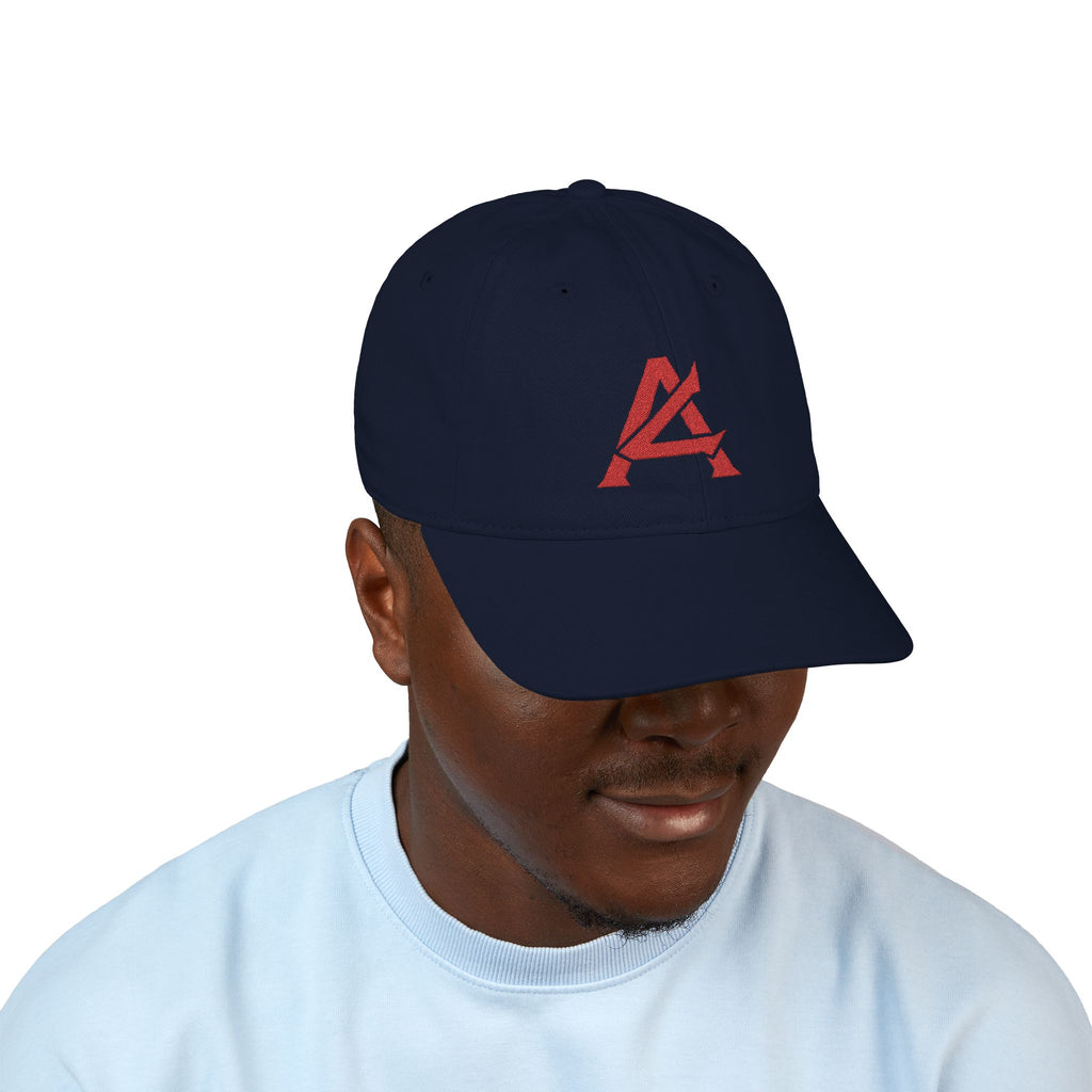 Embroidered Red Mosaic 'A' Organic Baseball Cap