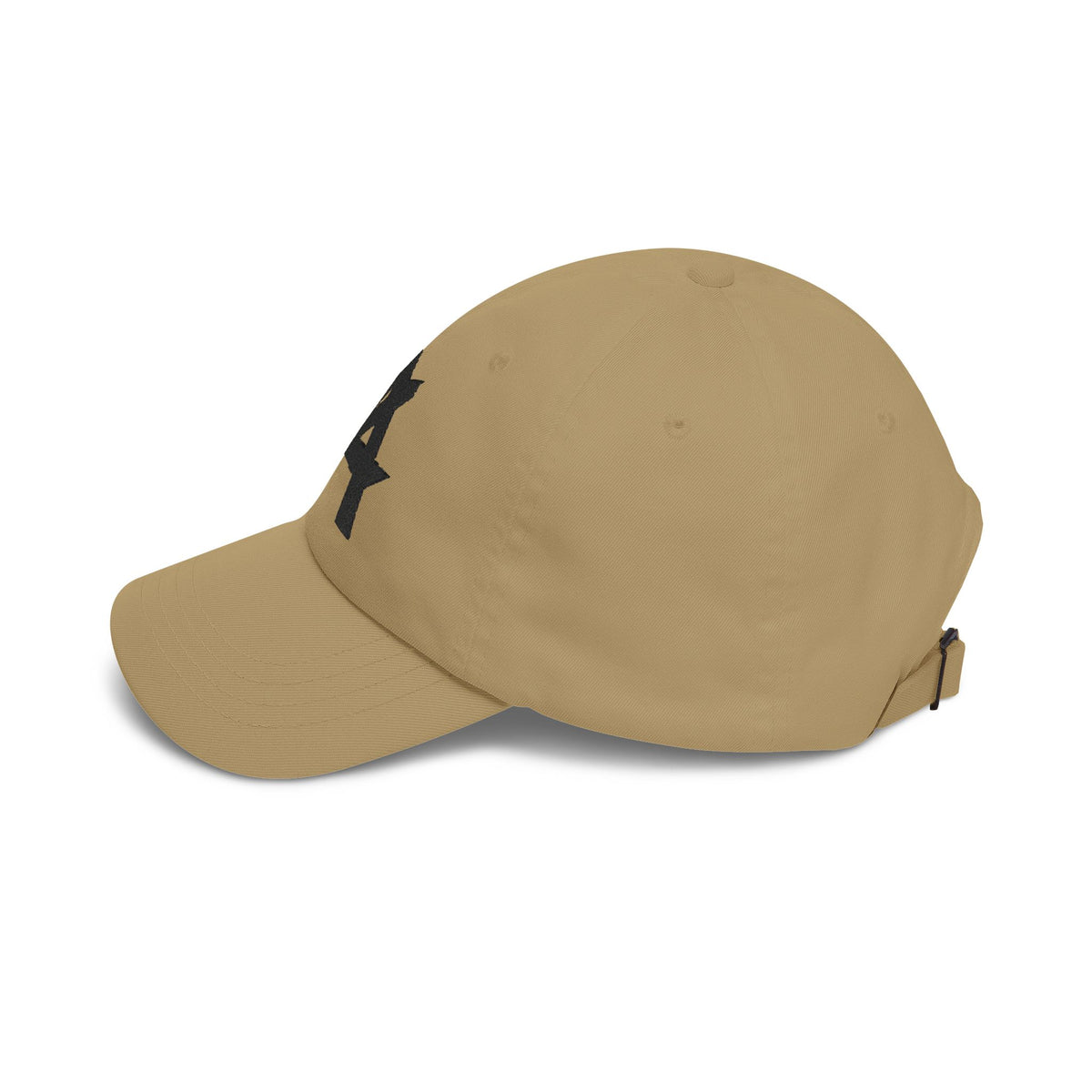 Dad Cap — Minimal Black 'A' Logo Embroidered Baseball Hat