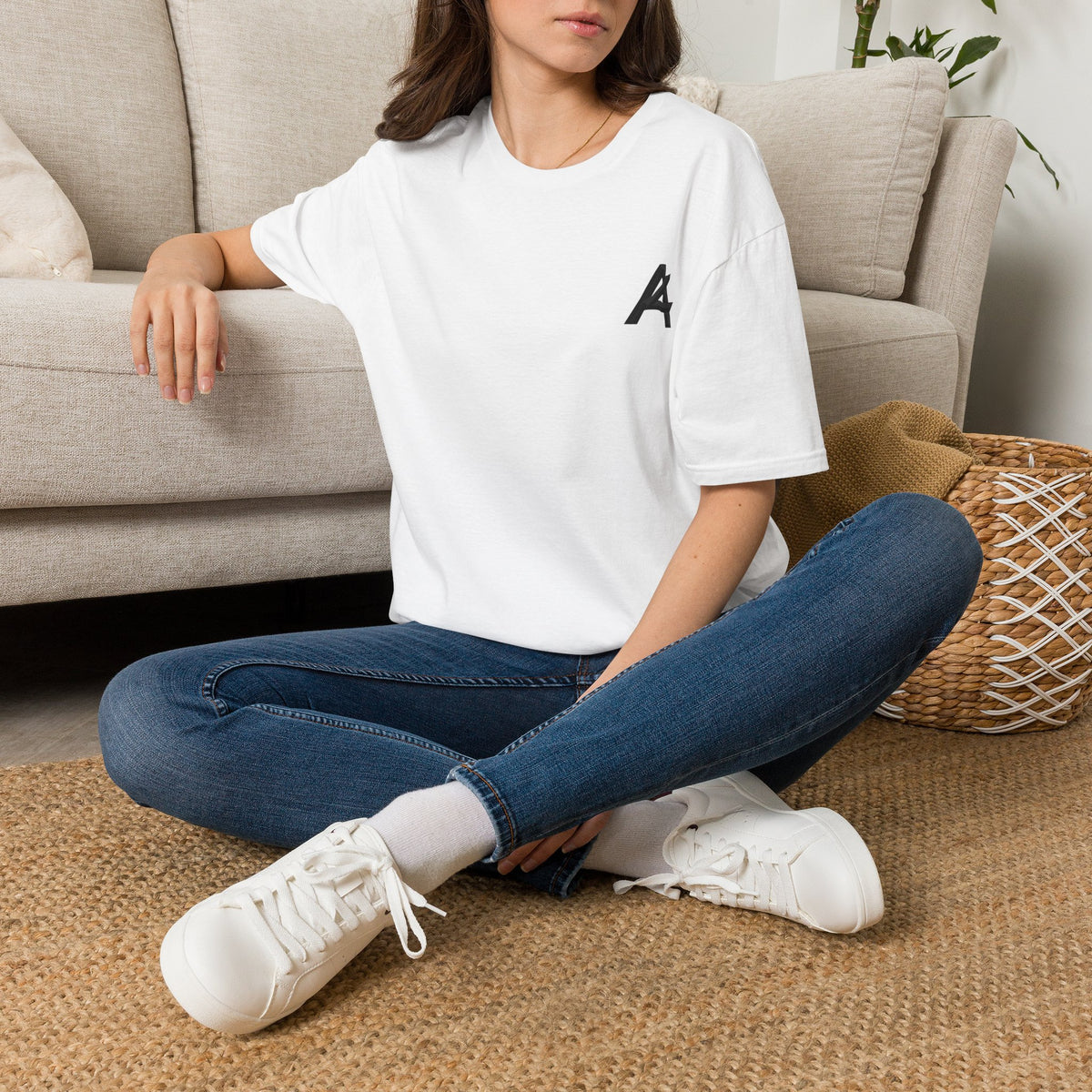 Minimalist 'PATCH' Logo T-Shirt — Chest Monogram & Back Text Tee