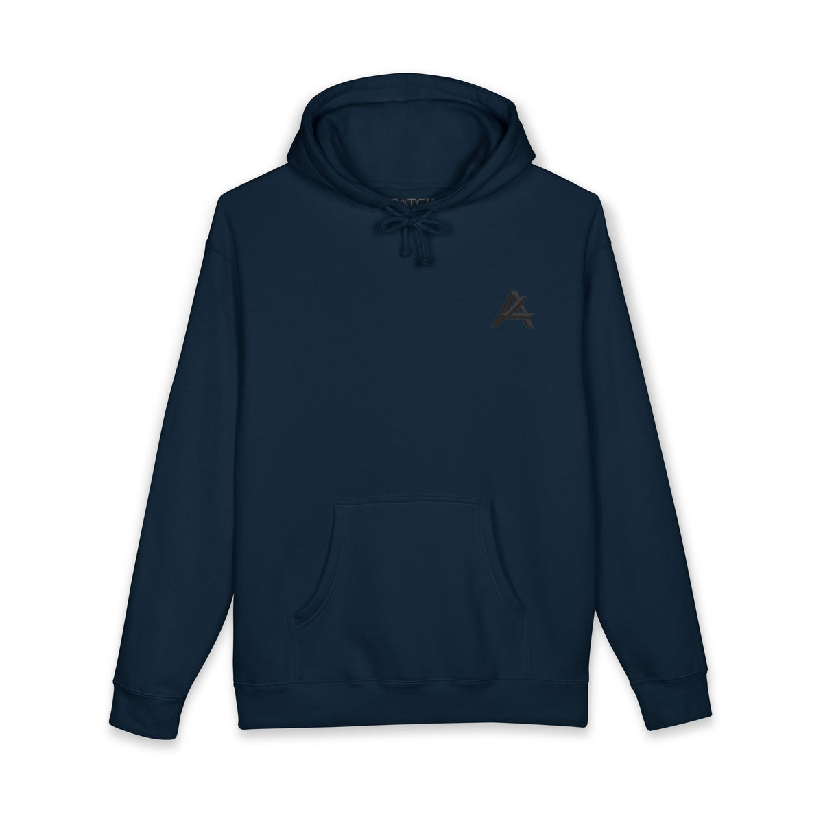 Minimalist 'A' Logo Hoodie — White Chest Emblem Pullover