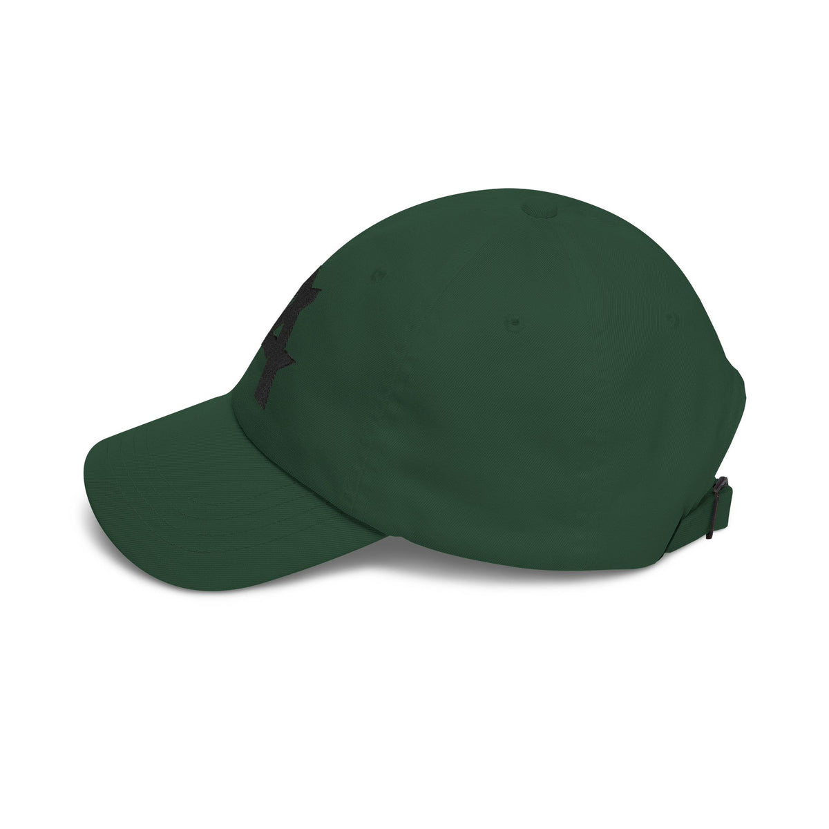 Dad Cap — Minimal Black 'A' Logo Embroidered Baseball Hat