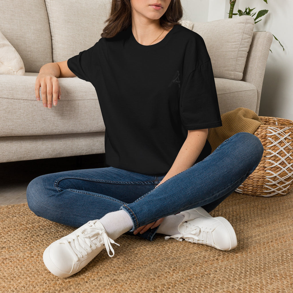 Minimalist 'PATCH' Logo T-Shirt — Chest Monogram & Back Text Tee