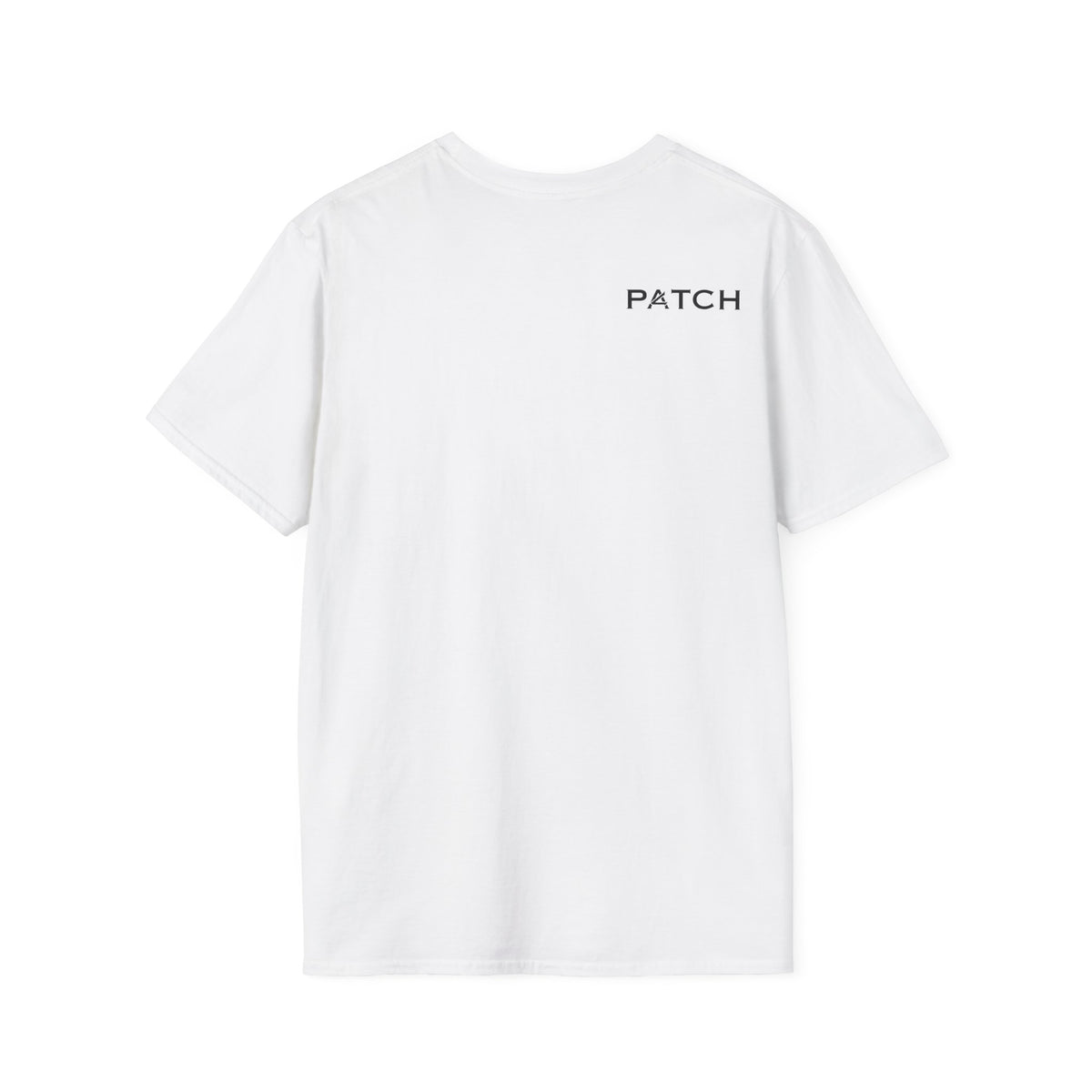 Minimalist 'PATCH' Logo T-Shirt — Chest Monogram & Back Text Tee