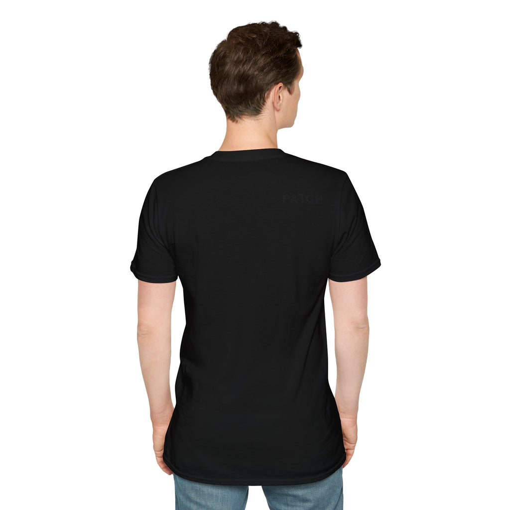 Minimalist 'PATCH' Logo T-Shirt — Chest Monogram & Back Text Tee