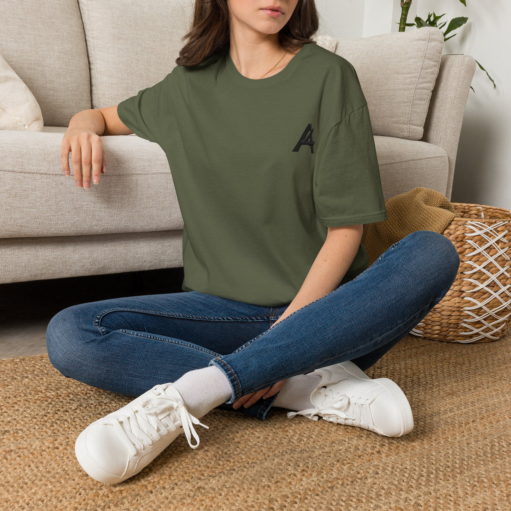 Minimalist 'PATCH' Logo T-Shirt — Chest Monogram & Back Text Tee